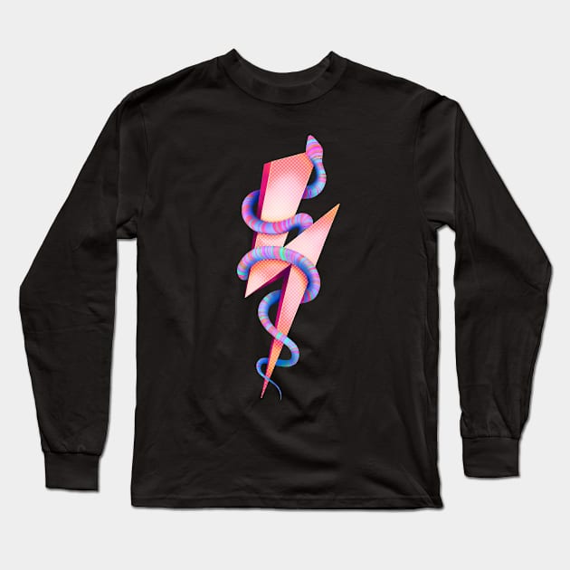 Neon lightning and snake Long Sleeve T-Shirt by Meakm